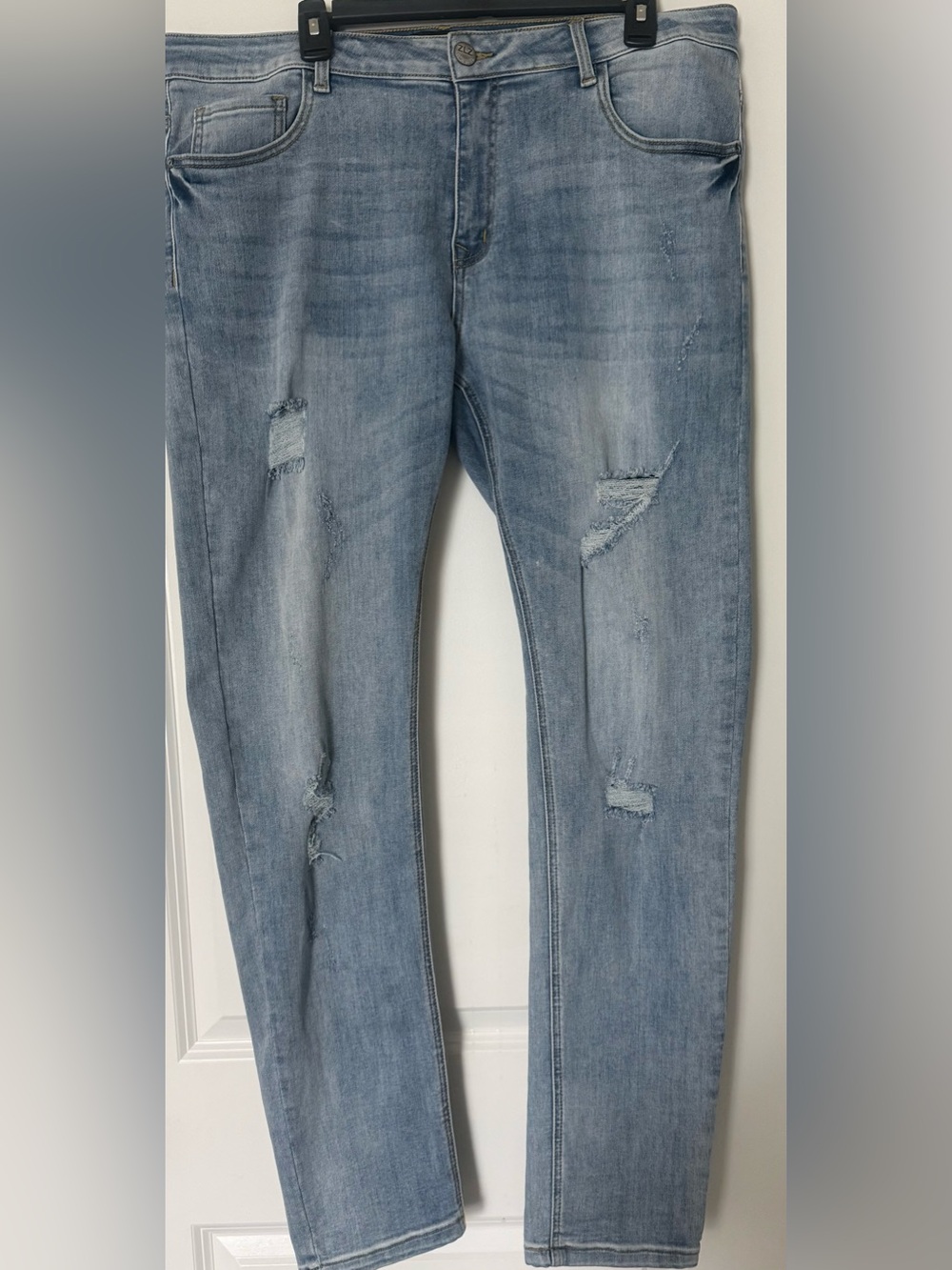 ZLZ Denim Light Wash Distressed Skinny Jeans